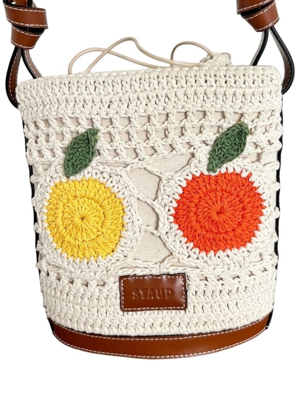 STAUD Anita Fruit Crochet Bucket Bag - Picture 6 of 13